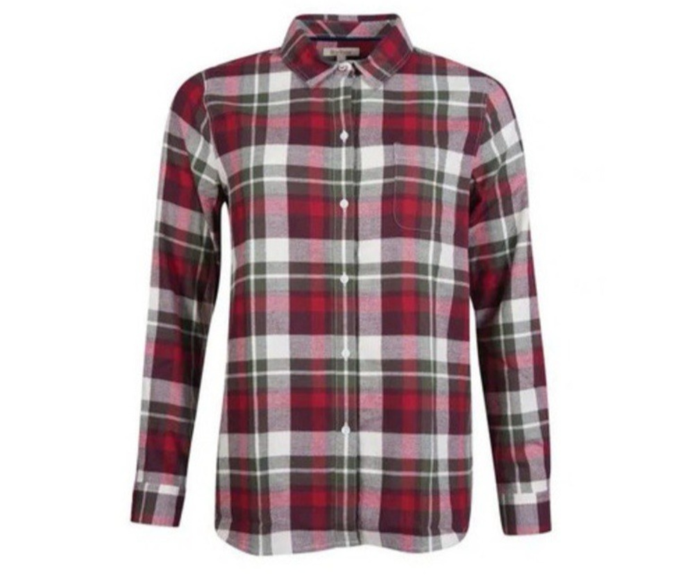 Barbour Flannel Shirt Plaid Cotton Button Down Gorpcore Top Women’s Size 6
